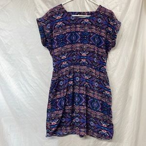 Pink republic Multicolored Aztec print Dress with Pockets